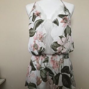 Victoria's Secret Silky lace detail Sleep romper